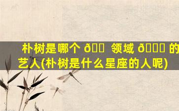 朴树是哪个 🐠 领域 🐛 的艺人(朴树是什么星座的人呢)
